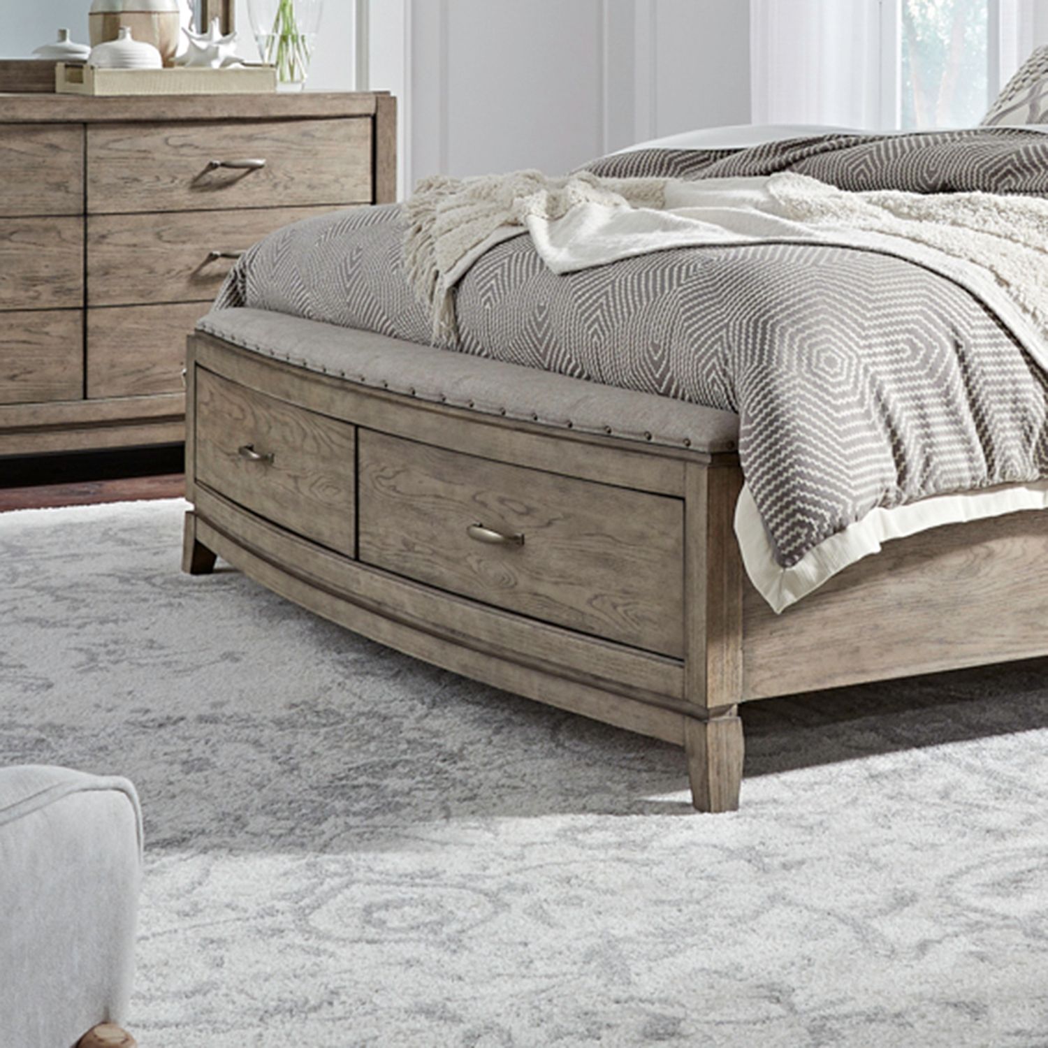 Avalon King Storage Footboard w/ Slatroll 805BR24FS