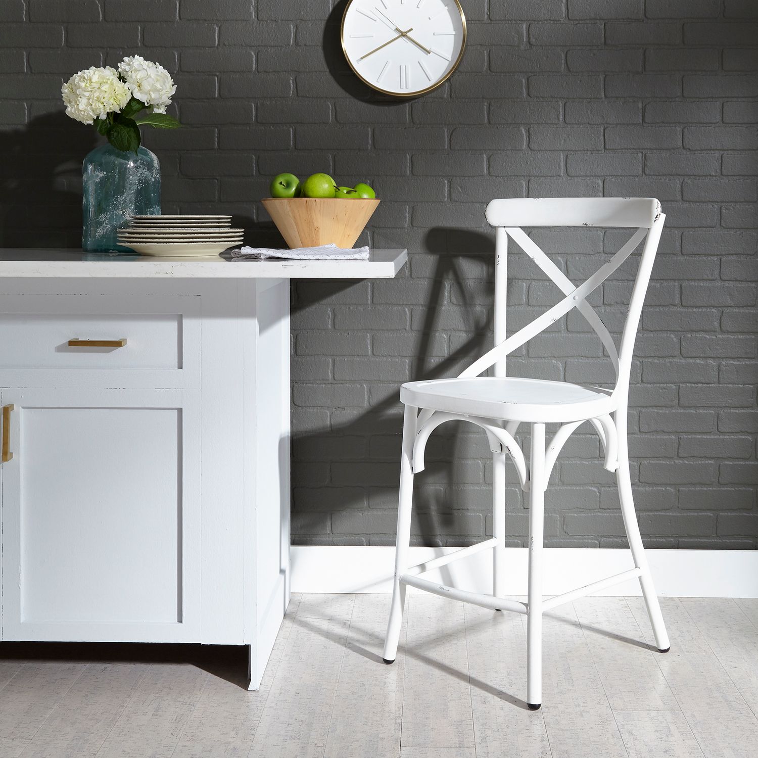 Liberty Furniture | Products | X Back Counter Chair Antique White