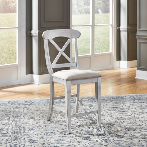 Liberty Furniture | Products | X Back Counter Chair Antique White